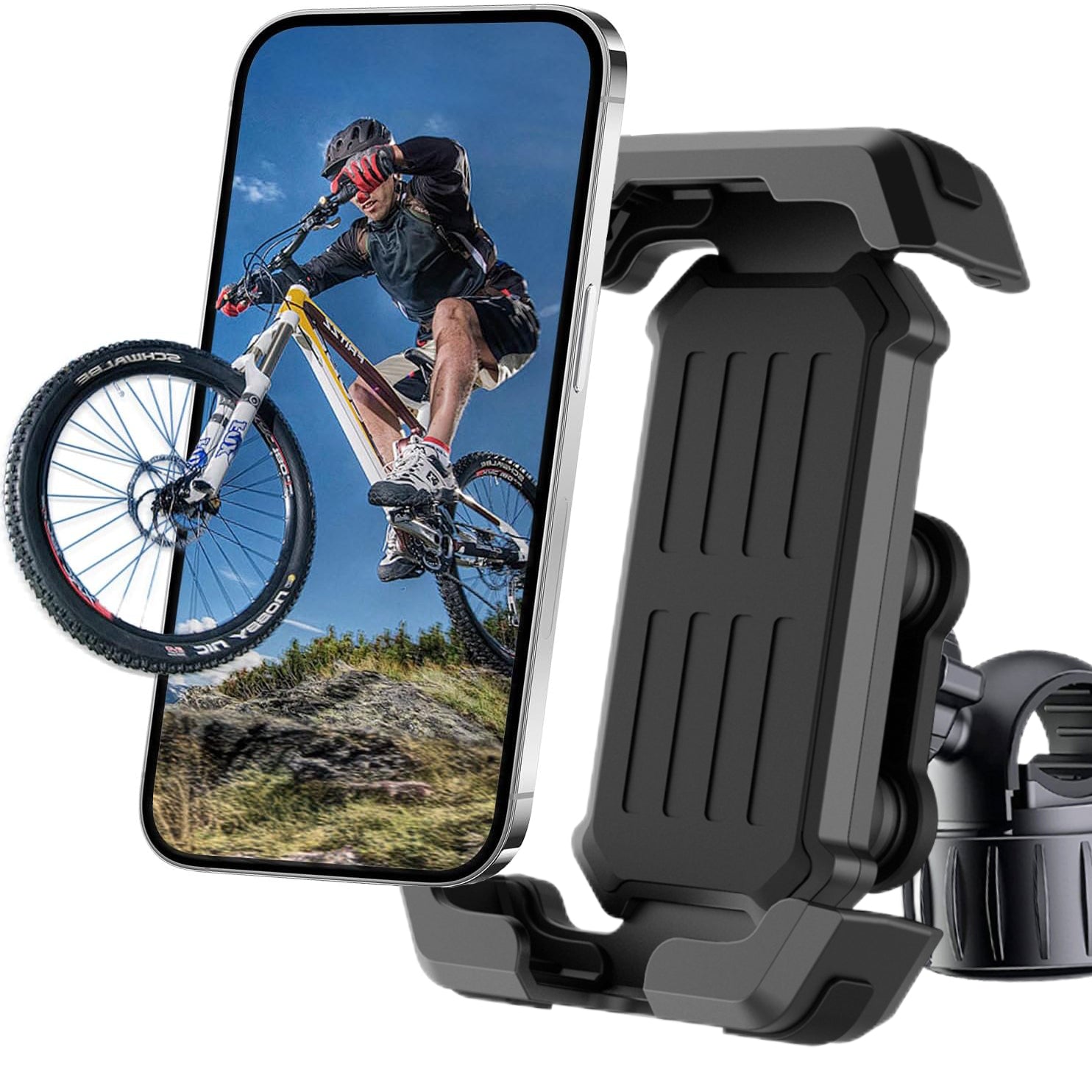 Universal Bike Phone Holder, Secure Handlebar Mount for Bikes, Motorcycles, and More