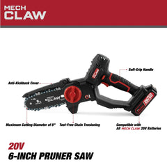 6 Inch One Handed Mini Chainsaw, Cordless Battery Powered Chainsaw Perfect for Home Use