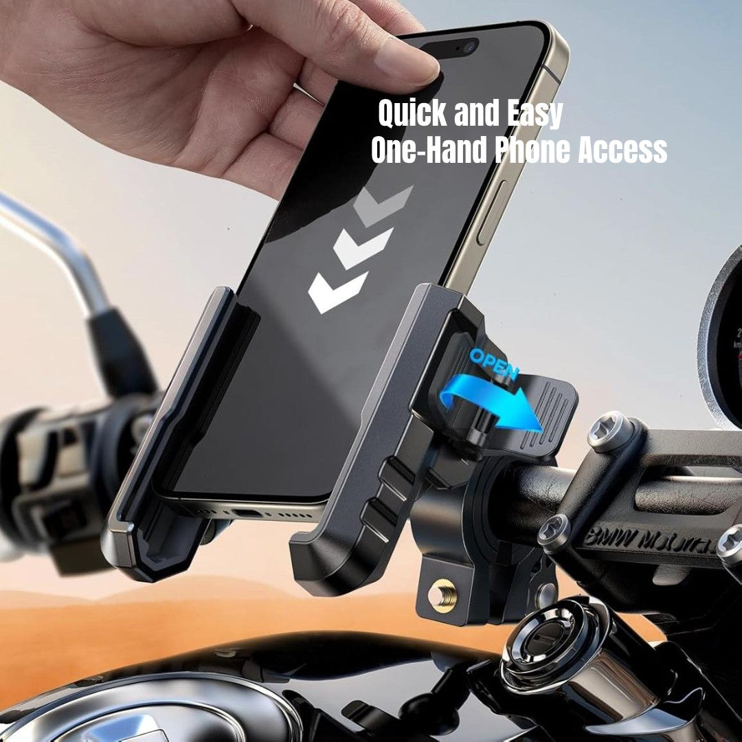Bike Phone Mount, Universal Handlebar Phone Holder With Unblocked Camera Design, Fits Phones 4.7-7