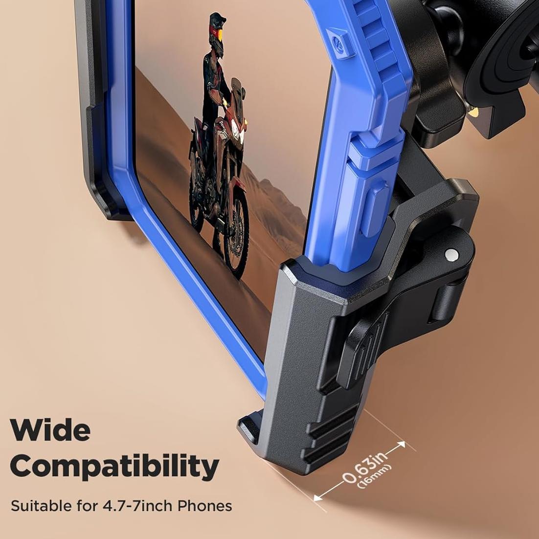 Bike Phone Mount, Universal Handlebar Phone Holder With Unblocked Camera Design, Fits Phones 4.7-7