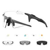 Photochromic Sport Glasses for Men Women, UV400 Protection, Anti Glare Windproof Cycling Sunglasses with Lightweight TR90 Frame for MTB, Road Riding, Running
