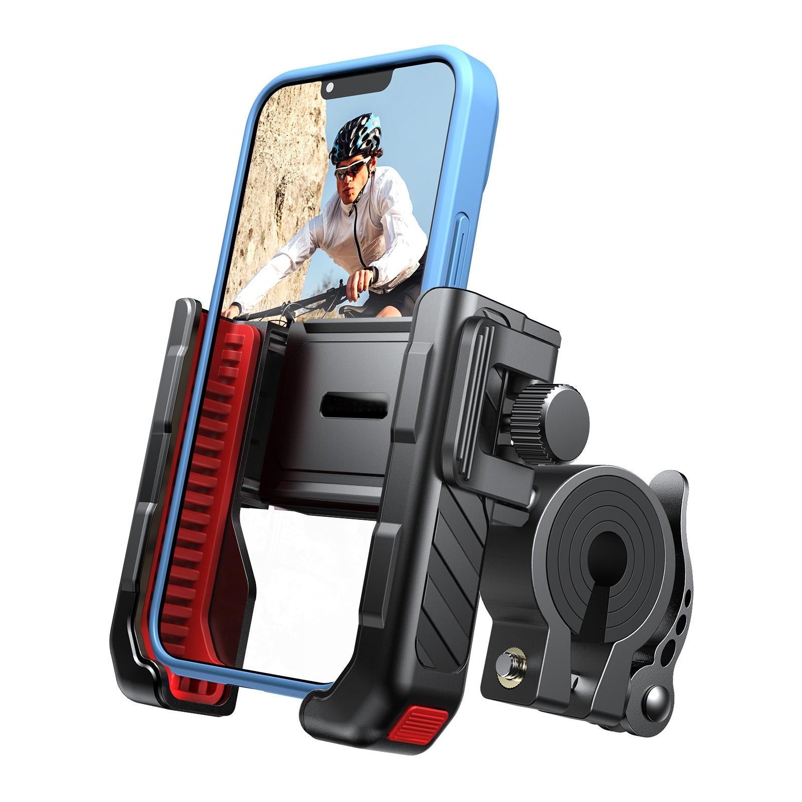 Bike Phone Holder, Unobstructed Camera Phone Mount for iPhone and Android Smartphones