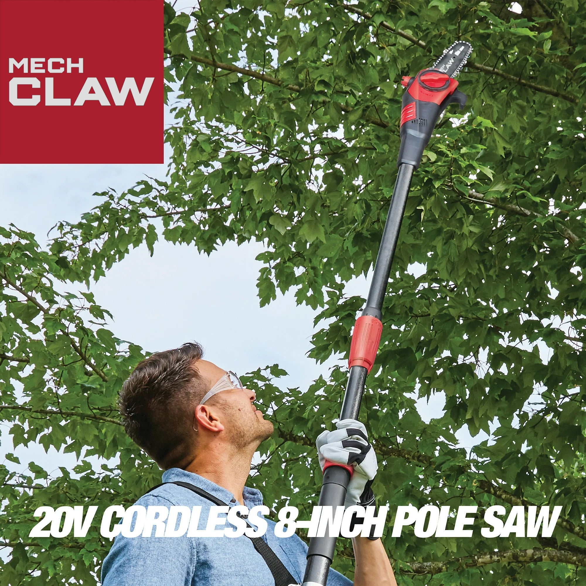 Long Reach Pole Chainsaw, Cordless Battery Powered Pole Saw For Tree Trimming