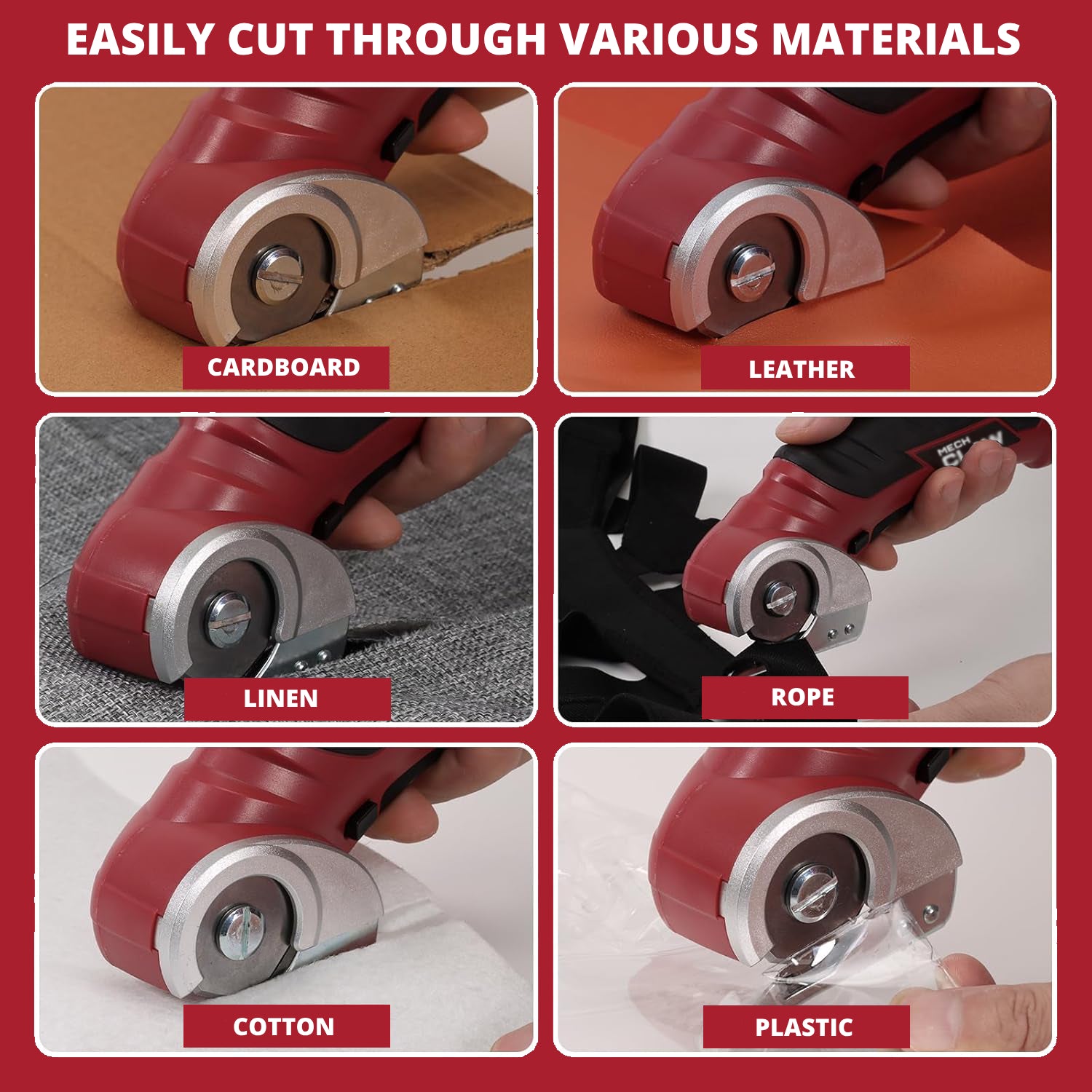 Cordless Electric Scissor, Powerful Rotary Cutter for Cardboard, Leather and More