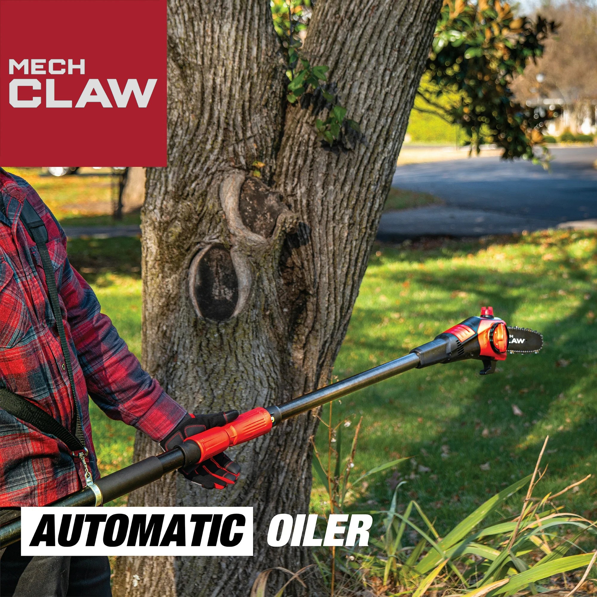 Long Reach Pole Chainsaw, Cordless Battery Powered Pole Saw For Tree Trimming